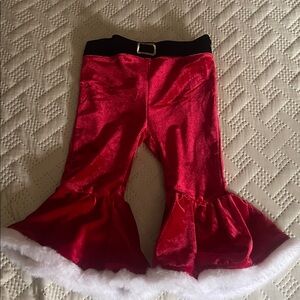 Baby Girl Red Velvet Bell Pants.